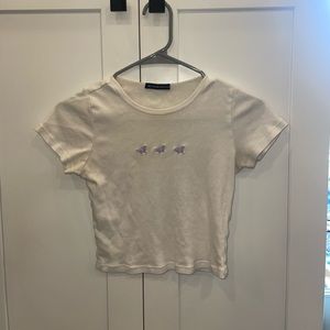 Brandy Melville Stitched Butterfly Shirt